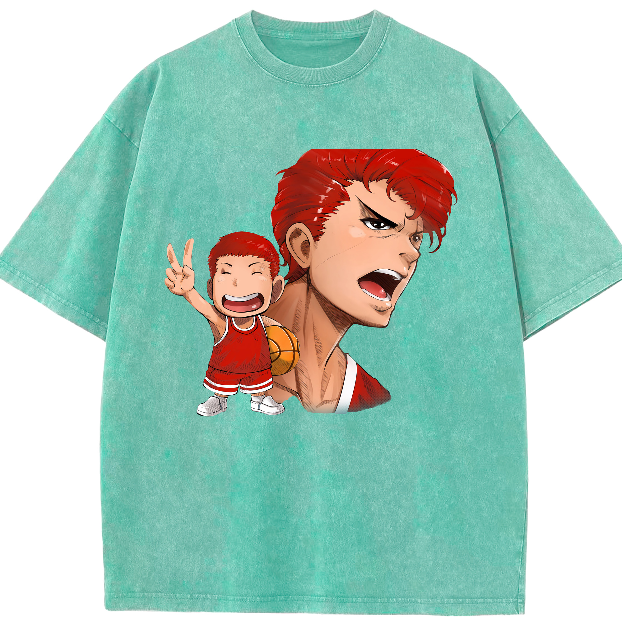 （画像用） SLAM DUNK／スラムダンク 綿100% ヴィンテージ風 半袖Tシャツ（フロントプリント）
